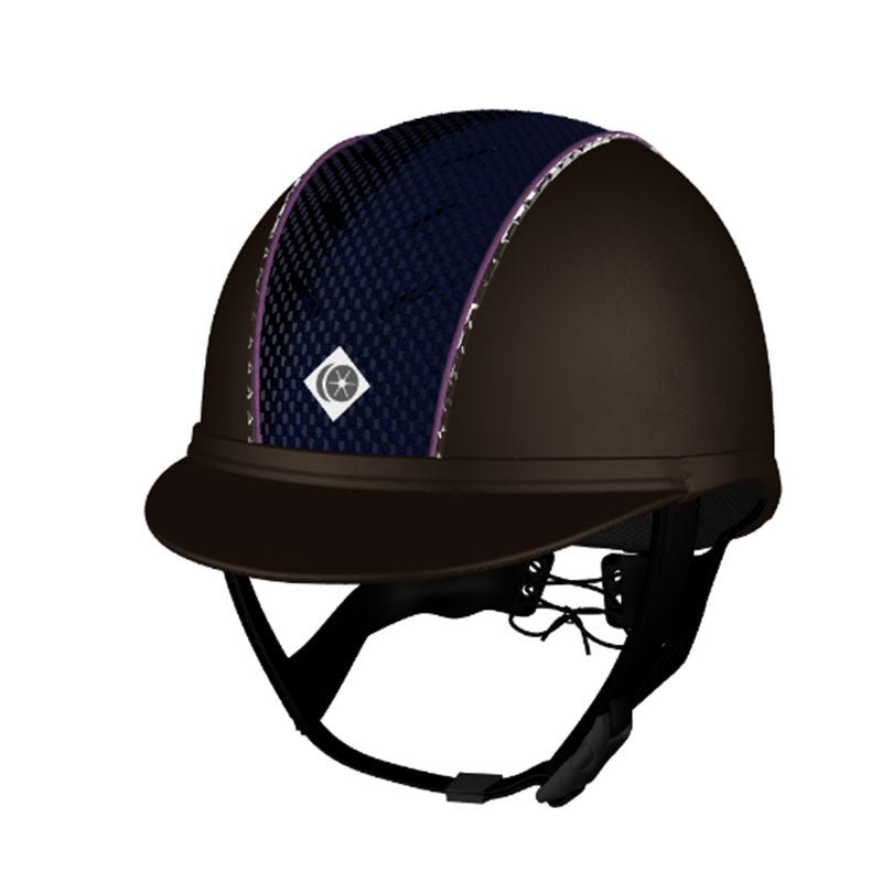 My Ayr8® - Brown Leatherlook/ Maroon Cotton & Swarovski Crystal Piping - Charles Owen