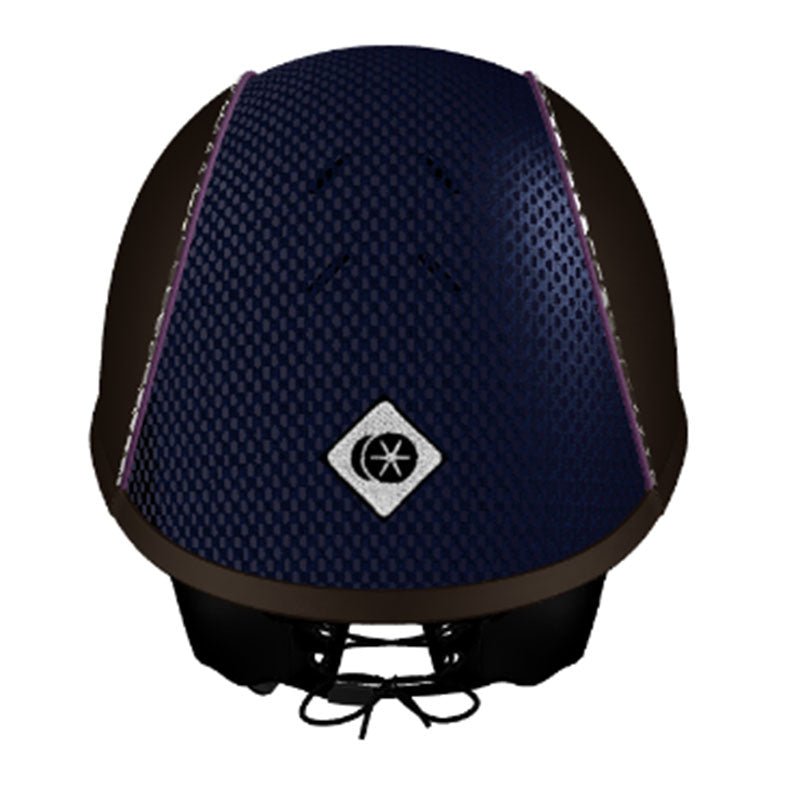 My Ayr8® - Brown Leatherlook/ Maroon Cotton & Swarovski Crystal Piping - Charles Owen