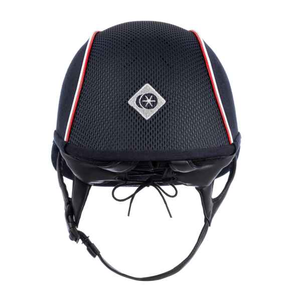 My SP8+ - Navy Microsuede/ Red & White Patent Piping - Charles Owen