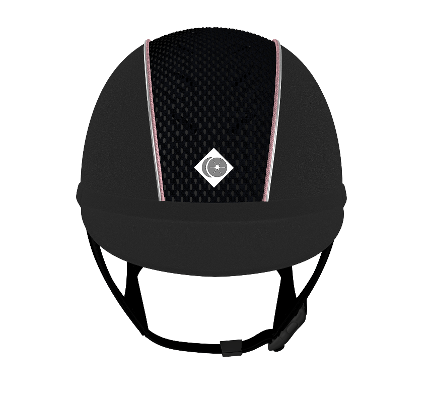 My Ayr8® - Black Microsuede/ Pink Cotton & Silver Sparkly Piping - Charles Owen