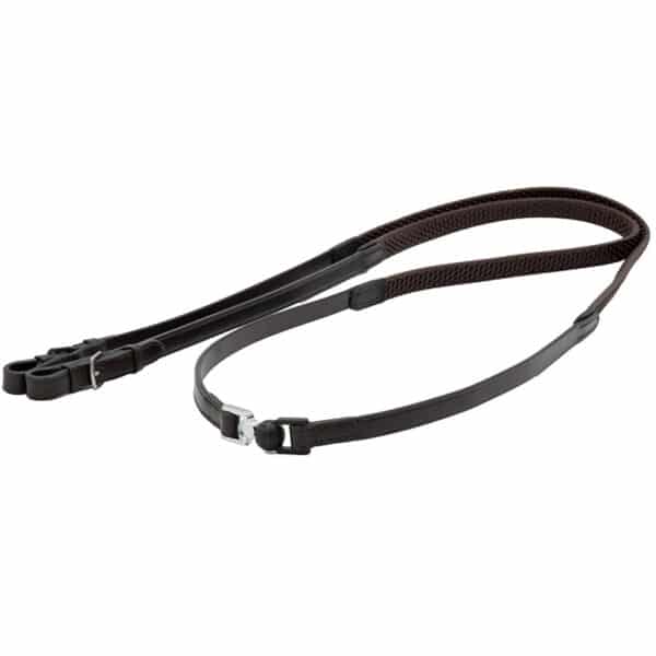FR Vincitore Quick Release Safety Reins, English Bio, Black Leather - Charles Owen