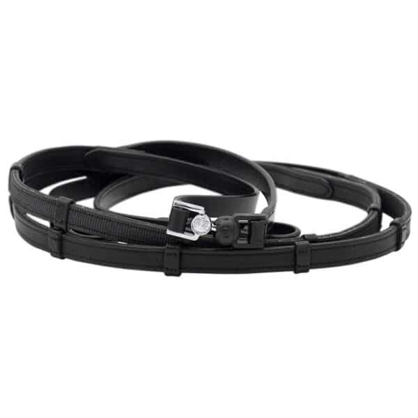 FR Vincitore Quick Release Safety Reins, Eventing, Black Leather - Charles Owen