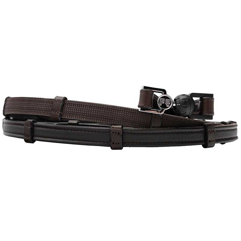 FR Vincitore Quick Release Safety Reins, Eventing, Havana Leather - Charles Owen