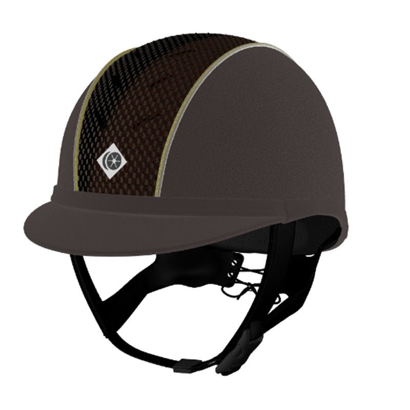 My Ayr8® - Brown Microsuede/ Gold Sparkly and Cream Suede Piping - Charles Owen