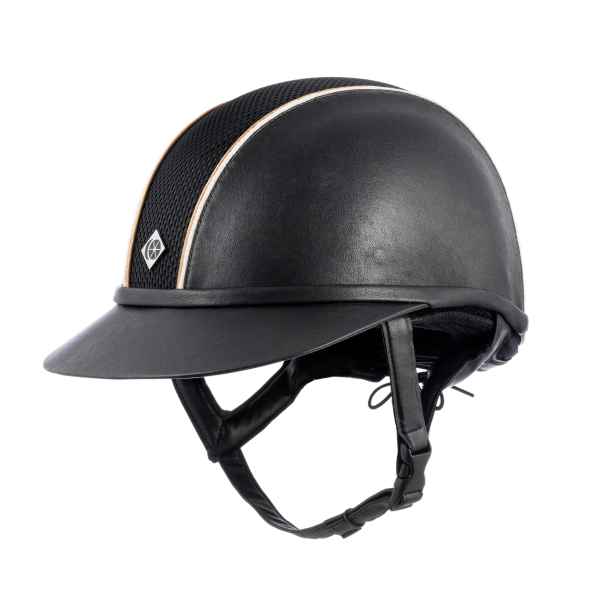 My SP8+ - Black Leather Look/ Gold & Cream Piping - Charles Owen