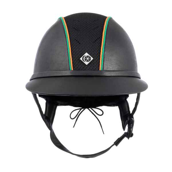 My SP8+ - Black Leather Look/ Orange & Forest Green Cotton Piping - Charles Owen