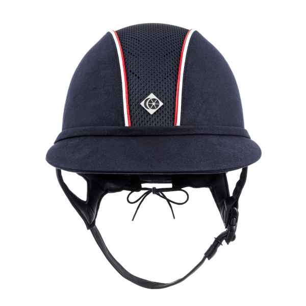 My SP8+ - Navy Microsuede/ Red & White Patent Piping - Charles Owen