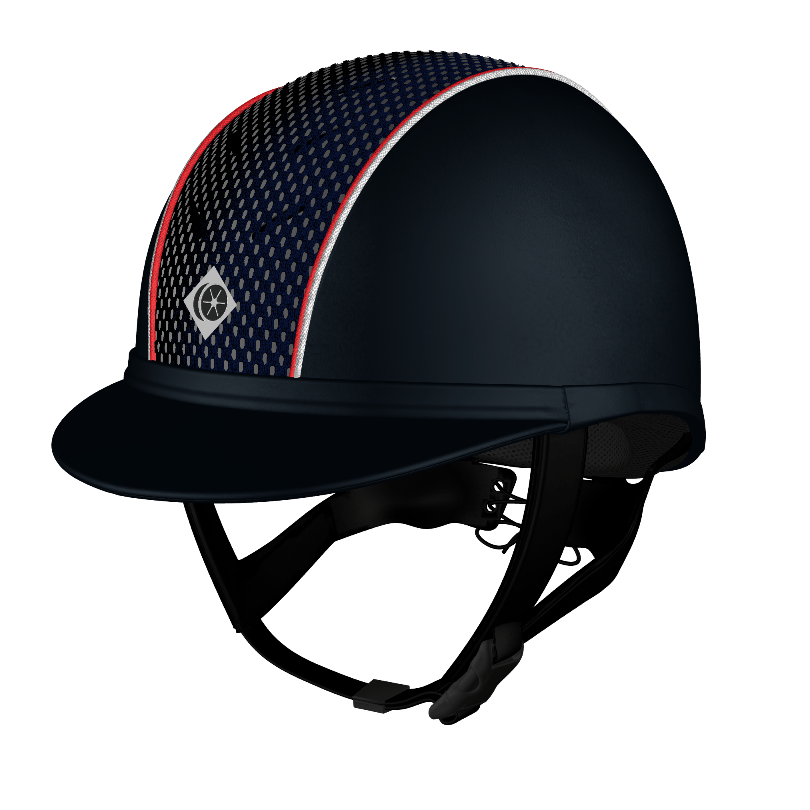 My Ayr8® - Navy Leather Look/ Red & White Cotton Piping - Charles Owen