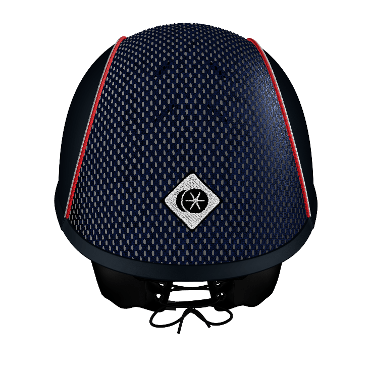 My Ayr8® - Navy Leather Look/ Red & White Cotton Piping - Charles Owen