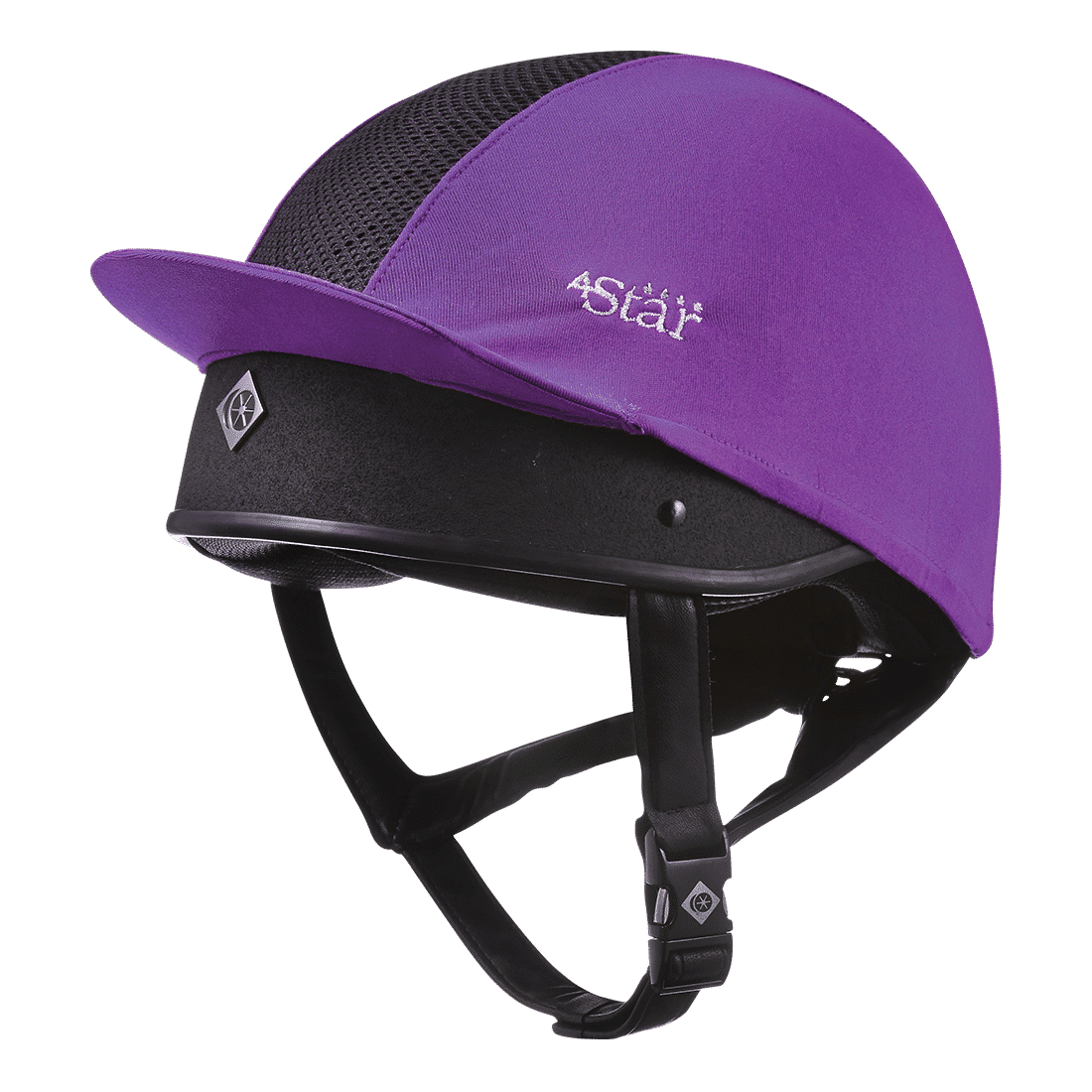 Skull Cap Cover Purple Sparkly Horse Riding Hat Silk 