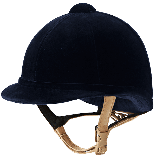 Horse Helmet Cover Deluxe Navy Velvet AUSTRALIAN MADE 
