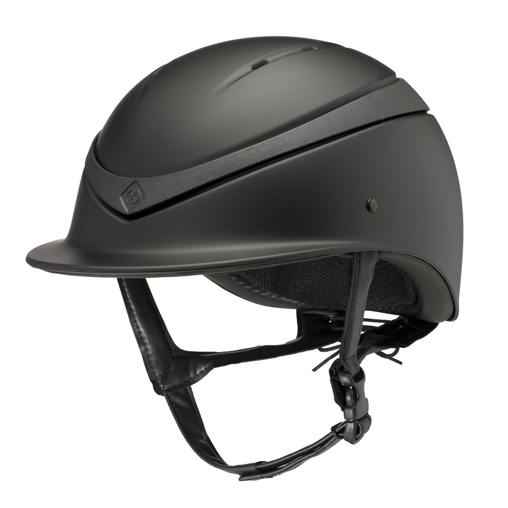 ELITE EXTREME Full Wrap-Around Harness Helmet with Matte Black Shell & Glossy Black Size 7 1/8 Black