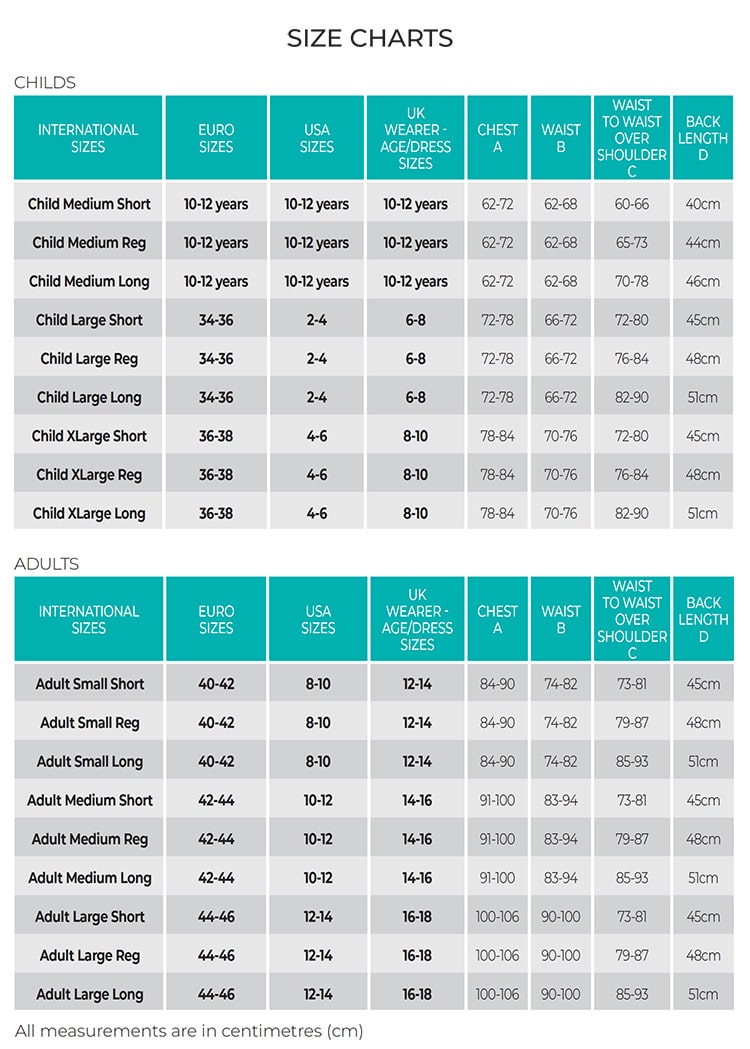 kontor size chart